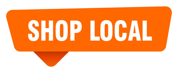 shop local sticker. shop local orange sign isolated on transpatent background