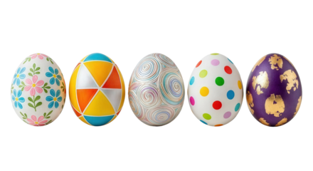 Five Decorated Easter Eggs