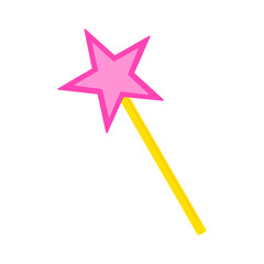 Pink And Yellow Fairy Wand Icon VectorBright pink and yellow fairy wand icon vector graphic