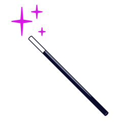 A magicians wand with coloured stars vector graphic