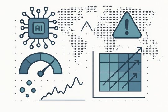 Innovative AI Technology Integration Illustrated with Intricate Data Visualization and Global Mapping in Modern Digital Ecosystems Capturing the Essence of Future-Ready Intelligence