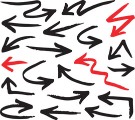 hand drawn arrows set doodle elements arrows background elements pointing
markings sketch scribble route forward backward
pathway
red black straight angle signage presentation/slides pointers shapes