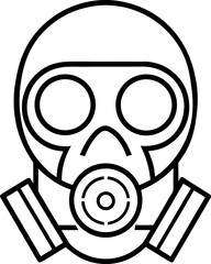 Black and White Vector Gas Mask with Dual Side Filters