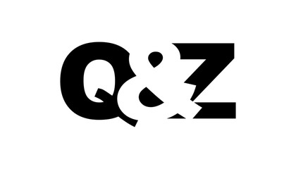 QZ logo design in bold style. Black white identity symbol. Modern typography emblem. Corporate branding icon.