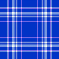 Vibrant plaid pattern in blue, white, and lavender. Classic textile design ideal for backgrounds, fabrics, or digital art projects. A versatile, seamless texture.