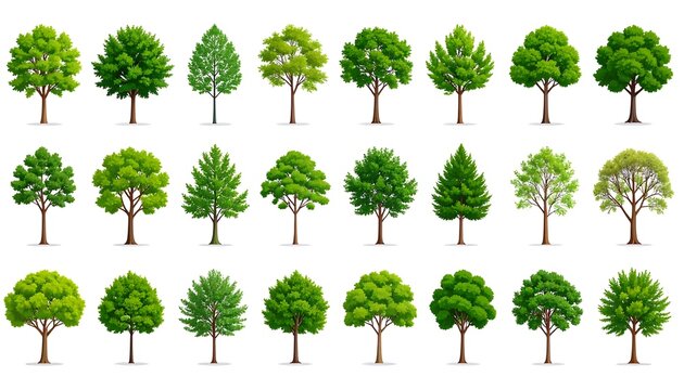 Various trees in vector graphics