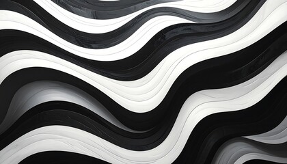 Abstract wavy black and white design