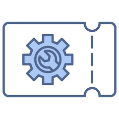 Service Ticket Blue Icon