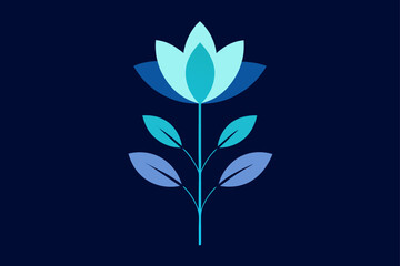 Abstract green floral vector illustration with plant leaf and blossom design