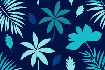Seamless vintage floral pattern vector with leaves and flowers, a beautiful spring textile design
