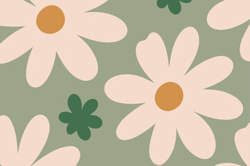 Floral pattern vector: seamless spring and summer flowers illustration design