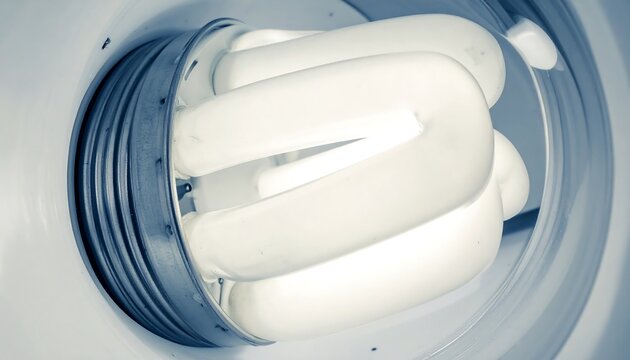 Close-up fluorescent light bulb