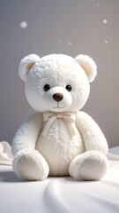 Plush white teddy bear