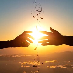 Hands reaching for sun