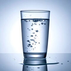 Glass of water with bubbles