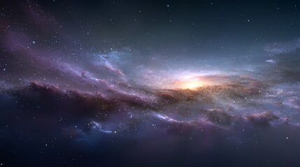 Dark sky with a few stars and a cloud. The sky is filled with stars and clouds, creating a sense of vastness