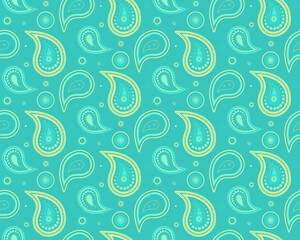 Decorative botany at clothing tranquility. Seamless poster and paisley swatch. Tile repeating to decorating print.