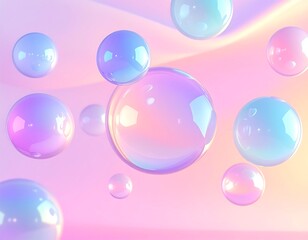 Pastel bubbles on soft background