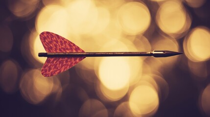 Flying arrow with heart-shaped fletching