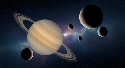 Saturn, Planets, Space, Rings, Solar System.