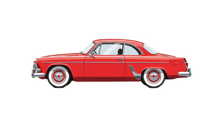 Obraz premium Striking red vintage coupe against black