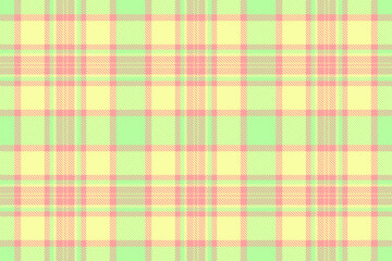 Pastel plaid pattern featuring green, yellow and pink hues. Versatile for textile design, backgrounds, crafts, and retrothemed projects. Delicate  balanced aesthetic.