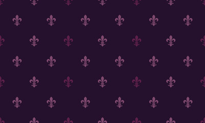 Elegant purple fleurdelis pattern.  A regal, seamless design perfect for backgrounds, textiles, or branding.  Subtle color variations add depth and sophistication.