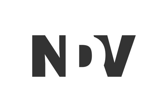 NDV logo design. Initial letter N D V bold font style for tech startups, consulting, corporate branding. Creative company name, headlines typography identity, trendy logotype.