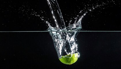 Lime splashing into water