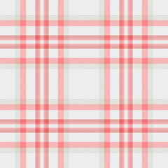 Seamless plaid pattern in coral and light grey. Classic design perfect for backgrounds, textiles, or digital papers. Versatile and visually appealing.