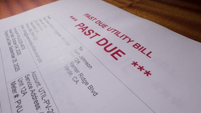Utility Bill Overdue Payment Reminder Water Electric Notice 2