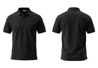 Black Polo Shirt Front and Back View.