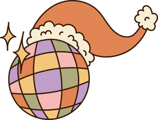 Patchwork Globe with Santa Hat