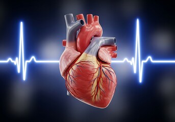 Human Heart Anatomy Medical Illustration.
