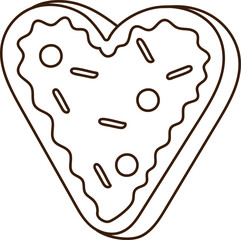 Heart Shaped Cookie with Sprinkles Outline