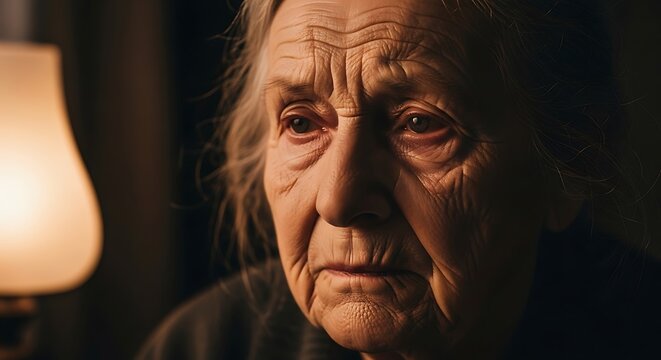 Elderly Woman Contemplation. - Powered by Adobe