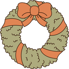 Christmas Wreath with Ribbon
