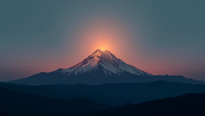 Fototapeta premium Majestic mountain peak inspires business ambition