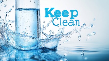 Refreshing water splash, promoting cleanliness