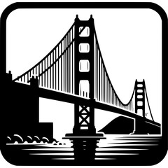 Golden Gate Bridge Icon Vector