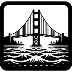 Golden Gate Bridge Icon Vector