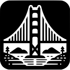Golden Gate Bridge Icon Vector