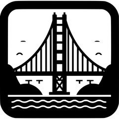 Golden Gate Bridge Icon Vector