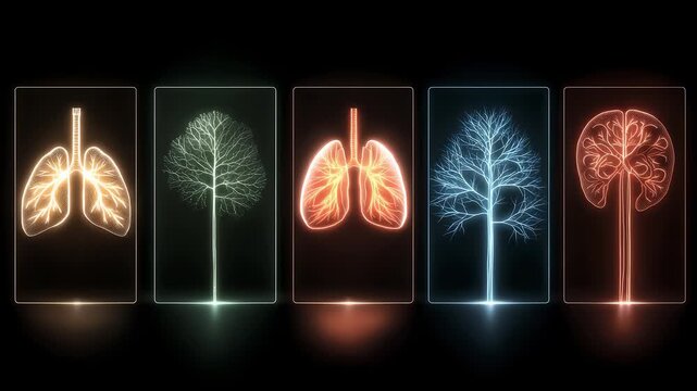 Creative Visual Presentation of Human Organs and Tree Veins