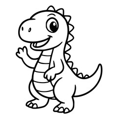Vector for coloring, cute dinosaurs