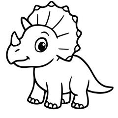Vector for coloring, cute carnivorous dinosaurs