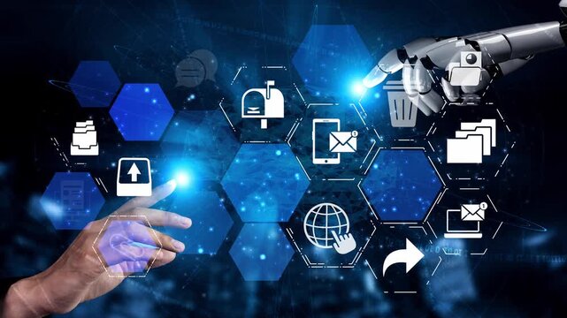 Email icons show digital communication, email service, and inbox management. Email supports online messaging, email notification, and secure exchange. Funnel
