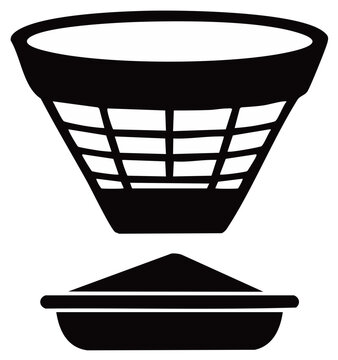 black coffee filter and grounds clip art preview