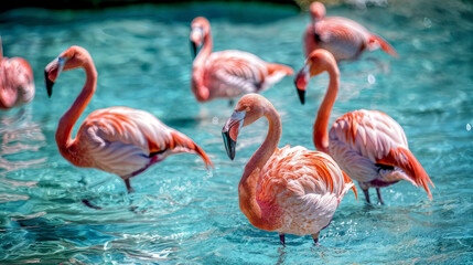 Fototapeta premium group of flamingos