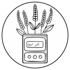 Hand drawn illustration of lavender flowers blooming from a vintage cassette tape